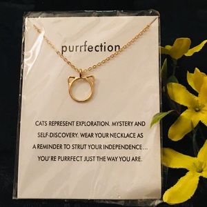 Inspirational “Purrfection” Kitten Necklace